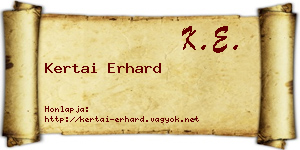 Kertai Erhard névjegykártya